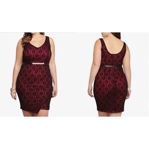 Torrid | Tulip hem cocktail red & black dress 18